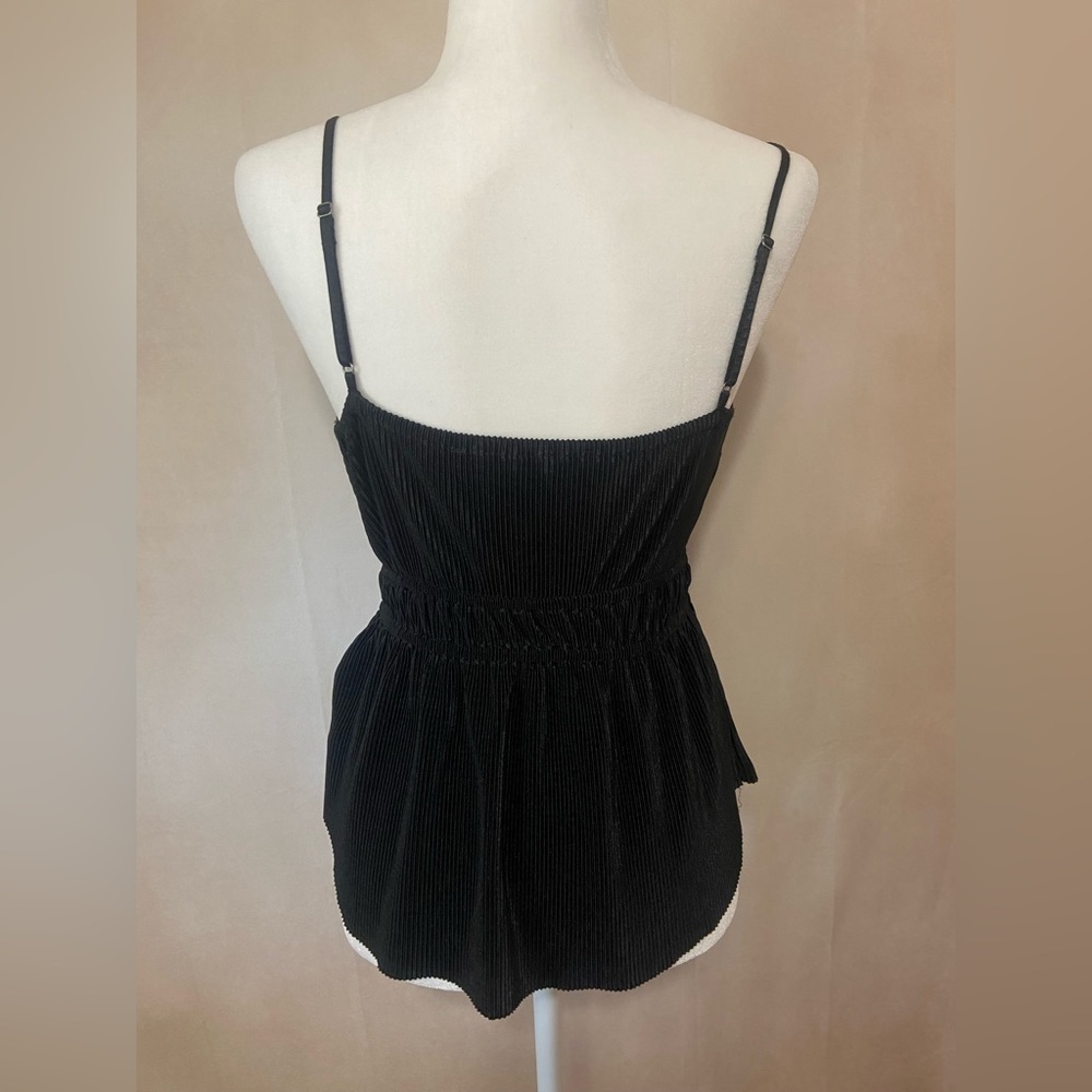 Abercrombie & Fitch pleated tie waist v neck peplum slinky tank size XS EUC - Picture 2 of 6